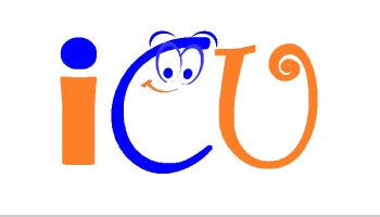 iCU logo with orange and blue lettering and smile face in the 'C' shape